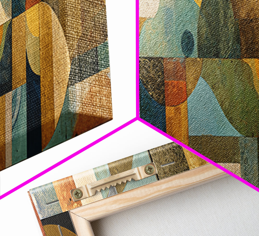 Organic Shape Collage Canvas Print, Boho Art, Art, Living Room Decor, Abstract Art, Bohemian, Wallart, Art Nouveau, Canvas Art, BOH-3x1-88