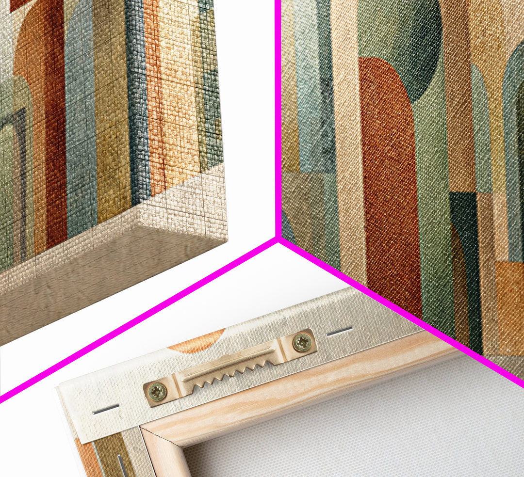 Neutral Rainbow Arches Canvas Print, Boho Art, Abstract Art, Living Room Decor, Bohemian 291, Set of Prints, Wall Art Set, BOH-3x1-91