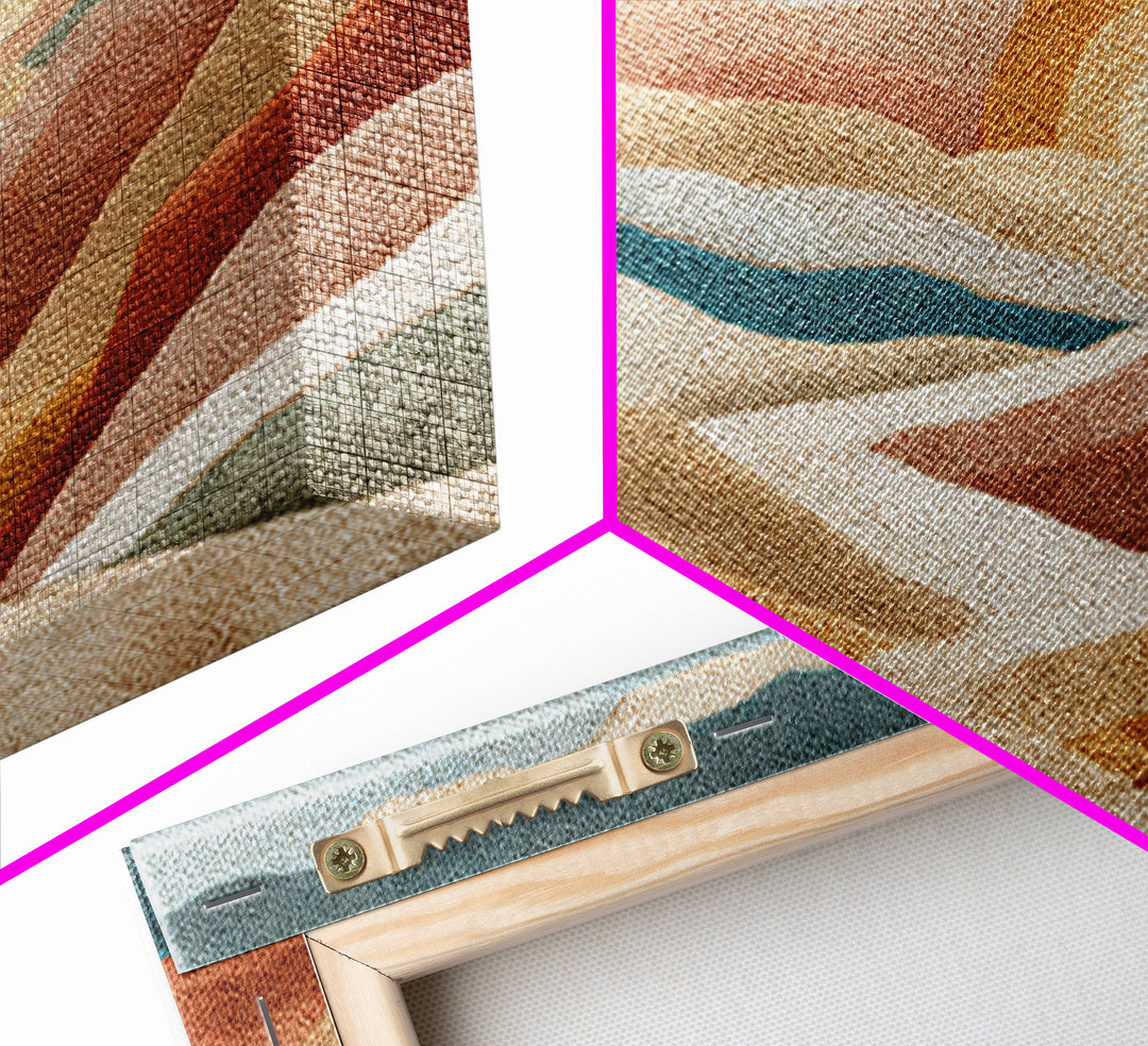 Sunrise over Rolling Dunes in Muted Peach Canvas Print, Boho Art, Wall Print, Living Room Decor, Bohemian, Minimalist Decor, BOH-3x2-1