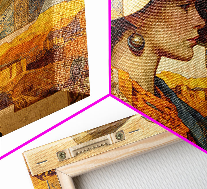 Desert Woman Portrait Framed Canvas Print, Boho Art, Prints, Living Room Decor, Fine Art, Bohemian, Abstract Art, Canvas Art, BOH-3x2-19