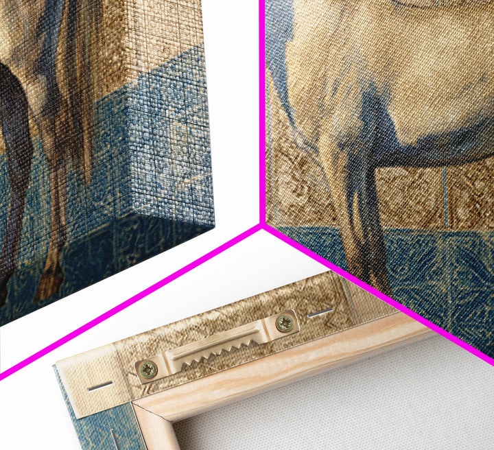Wild Horse in Dusty Golden Light Framed Canvas Print, Boho Art, Room Decor, Living Room Decor, Fine Art, Bohemian, Printable, BOH-3x2-36