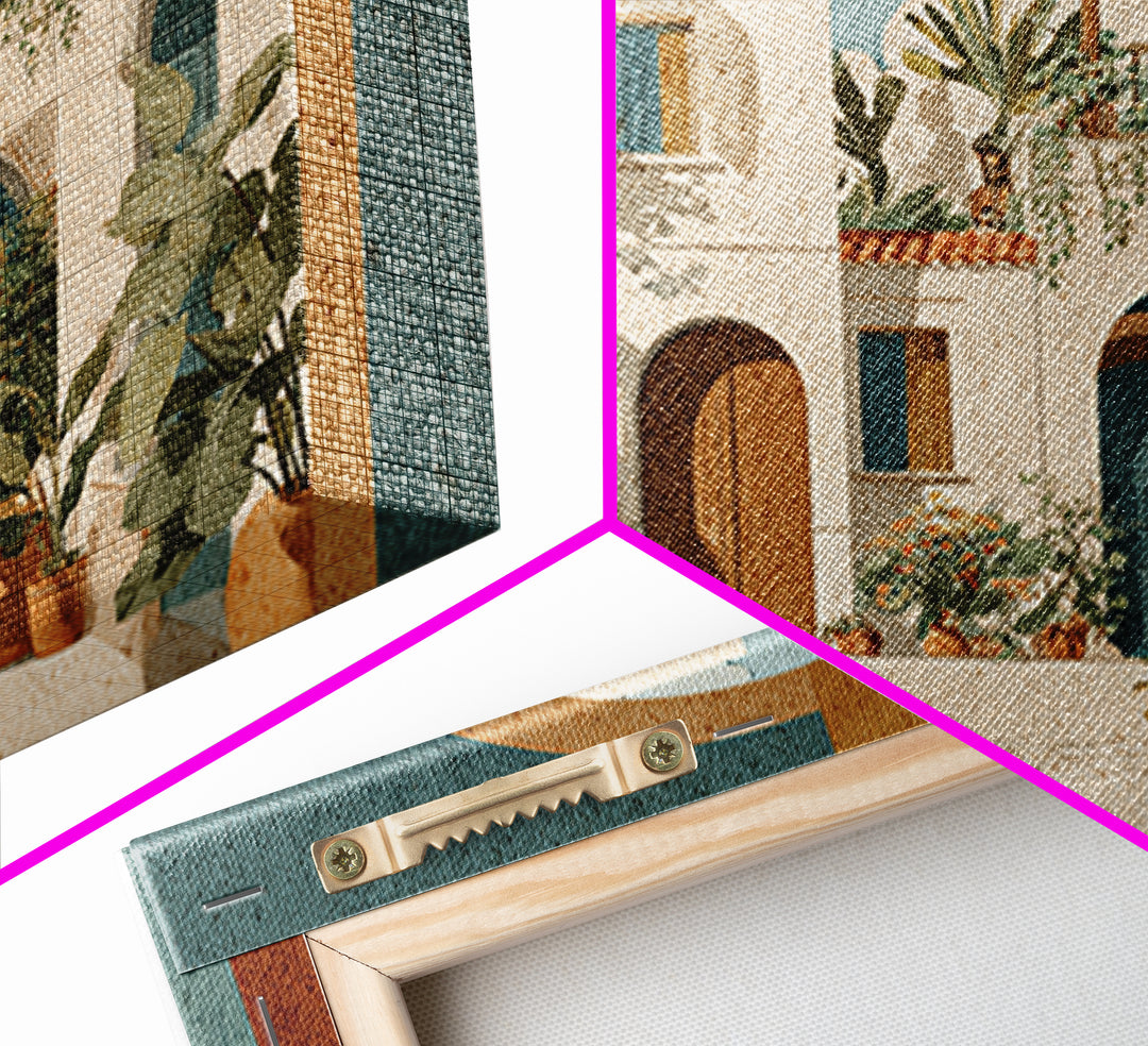 Neutral Rainbow Arches Framed Canvas Print, Boho Art, Boho Decor, Living Room Decor, Abstract Art, Bohemian, Textured Painting, BOH-3x2-55