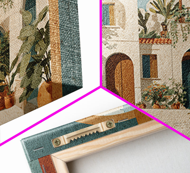 Neutral Rainbow Arches Framed Canvas Print, Boho Art, Boho Decor, Living Room Decor, Abstract Art, Bohemian, Textured Painting, BOH-3x2-55