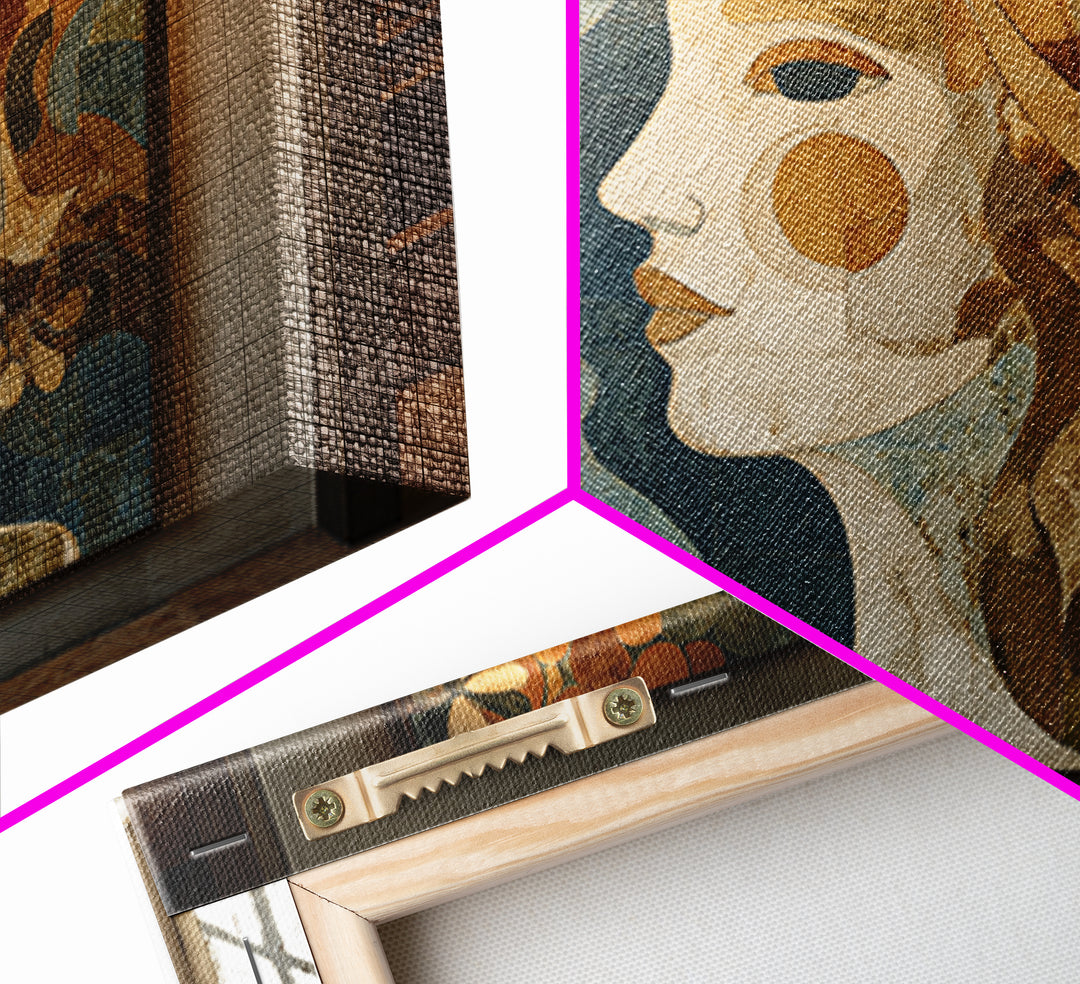 Abstract Female Face Framed Canvas Print, Boho Art, Gallery Decor, Living Room Decor, Fine Art, Bohemian, Home Decor, BOH-3x2-8
