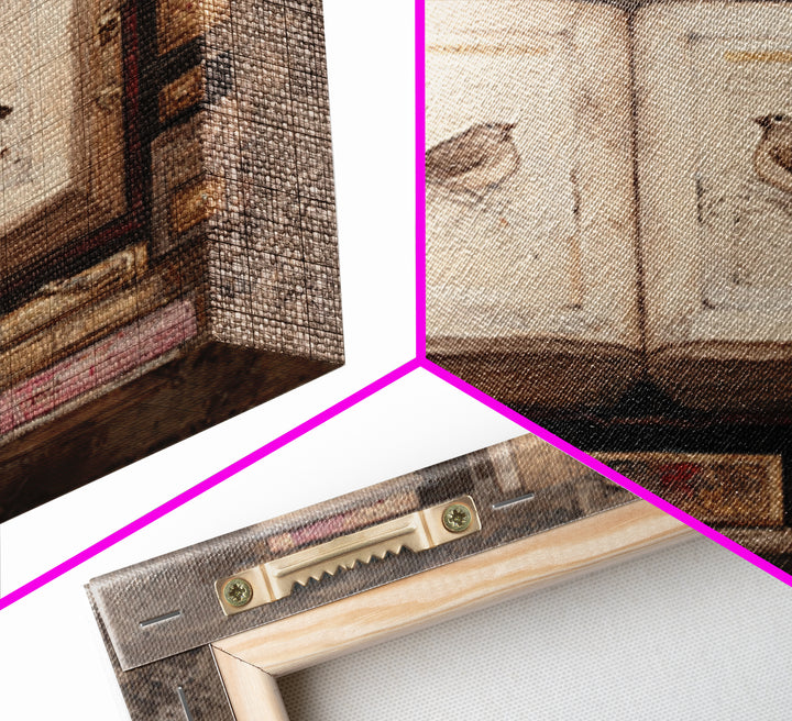 Flying Pages Transforming into Birds Framed Canvas Print, Bookstore Art, Autumn Wall Art, Bookstore Decor, Oil Painting, BOO-1x1-61