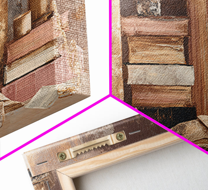 Book Cover Abstract Framed Canvas Print, Bookstore Art, Modern Decor, Bookstore Decor, Fine Art, Literary, Art Print, BOO-2x1-27