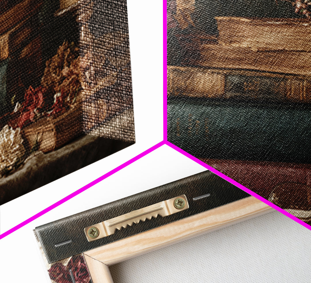 Warm Sepia Book Pile Canvas Print, Bookstore Art, Printable Art, Bookstore Decor, Oil Painting, Literary, Downloadable Art, BOO-3x2-4