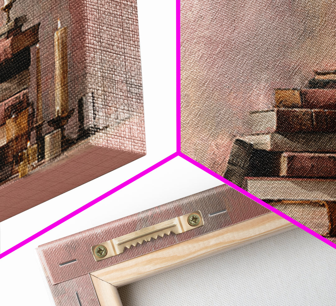 Book Cover Abstract Framed Canvas Print, Bookstore Art, Luxury Decor, Bookstore Decor, Fine Art, Literary, Pink Wall Art, BOO-3x2-59