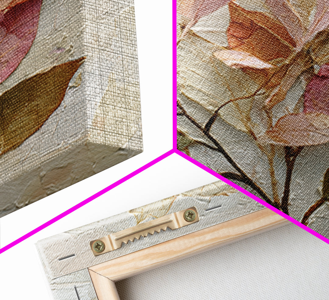 Autumn Leaves Specimen Collection Framed Canvas Print, Botanical Art, Whimsical Decor, Living Room Decor, Oil Painting, Botanic, BOT-1x1-68