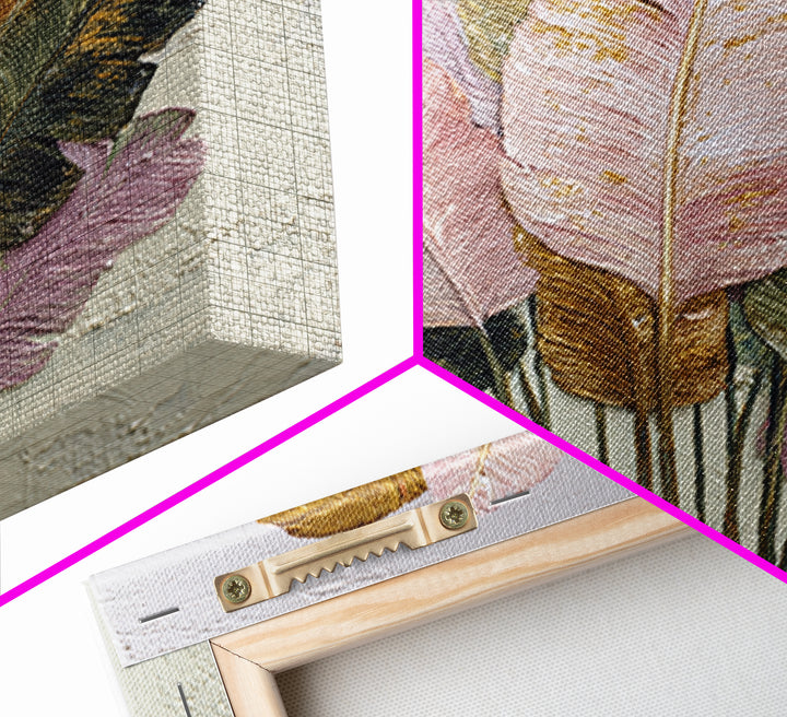 Tropical Banana Leaf Painted Framed Canvas Print, Botanical Art, Printable Wall Art, Living Room Decor, Oil Painting, Botanic, BOT-1x1-8