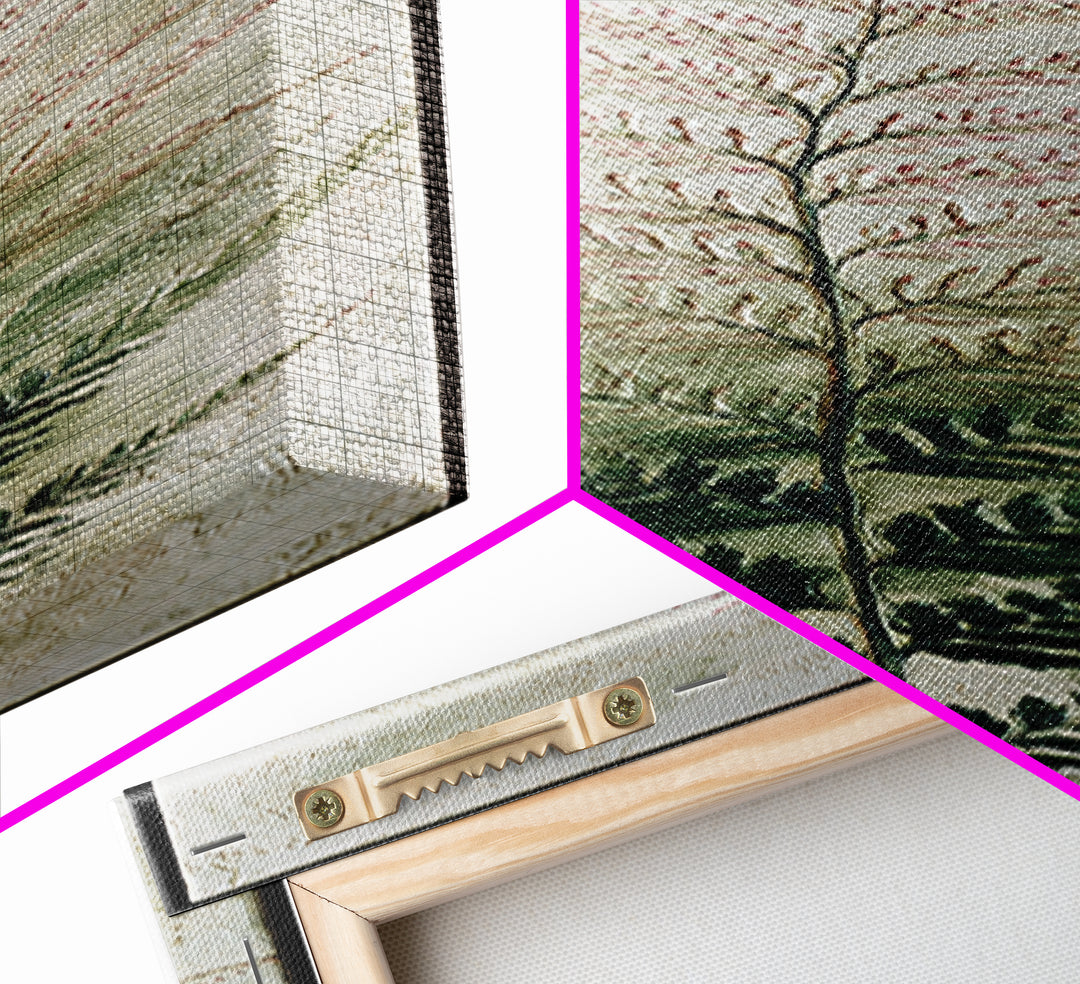 Fern Shadow Pattern on Plaster Surface Canvas Print, Botanical Art, Home Gift, Living Room Decor, Botanic, Boho Wall Art, BOT-1x3-35