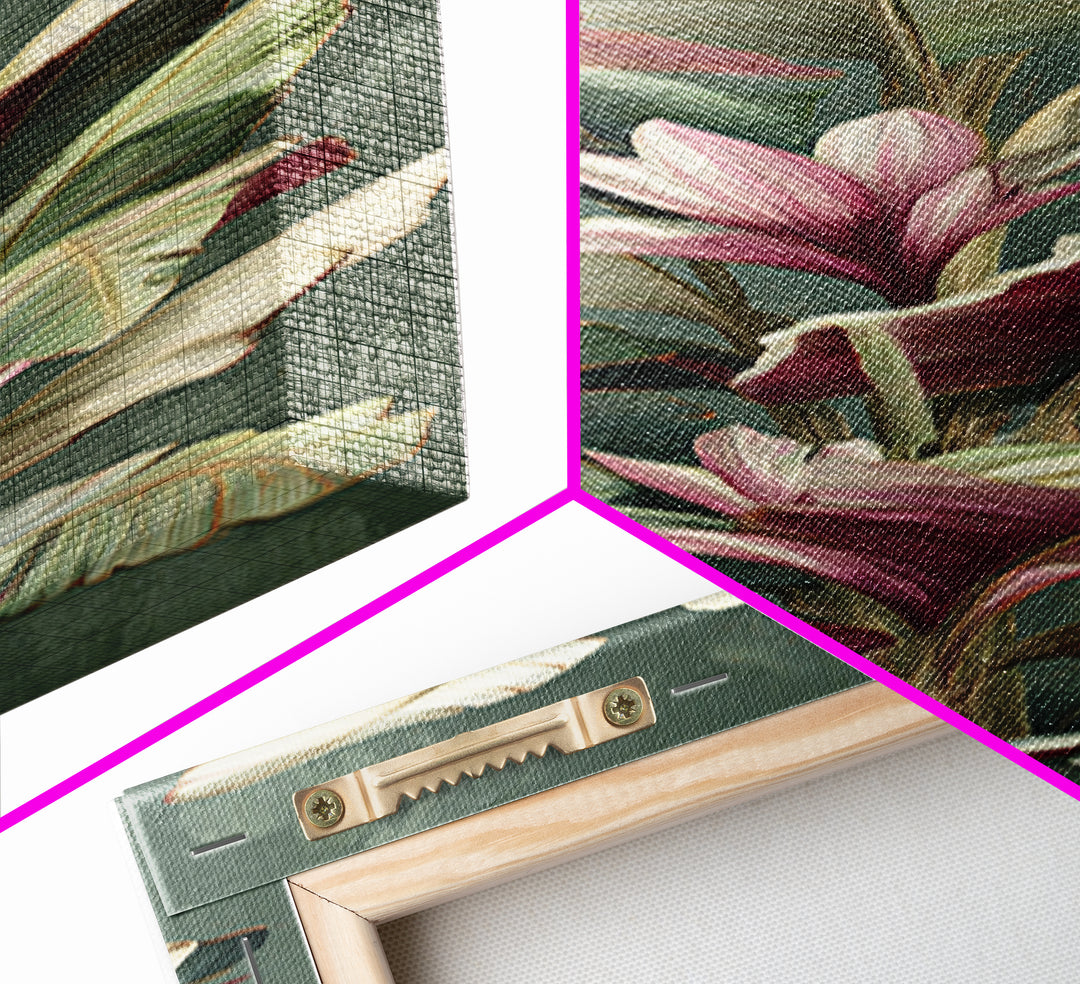 Tropical Banana Leaf Painted Framed Canvas Print, Botanical Art, Watercolor Painting, Living Room Decor, Fine Art, Botanic, BOT-1x3-92