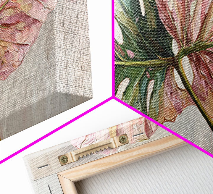 Oversized Monstera Leaf Canvas Print, Botanical Art, Textured Painting, Living Room Decor, Fine Art, Botanic, Wall Art Prints, BOT-2x1-22