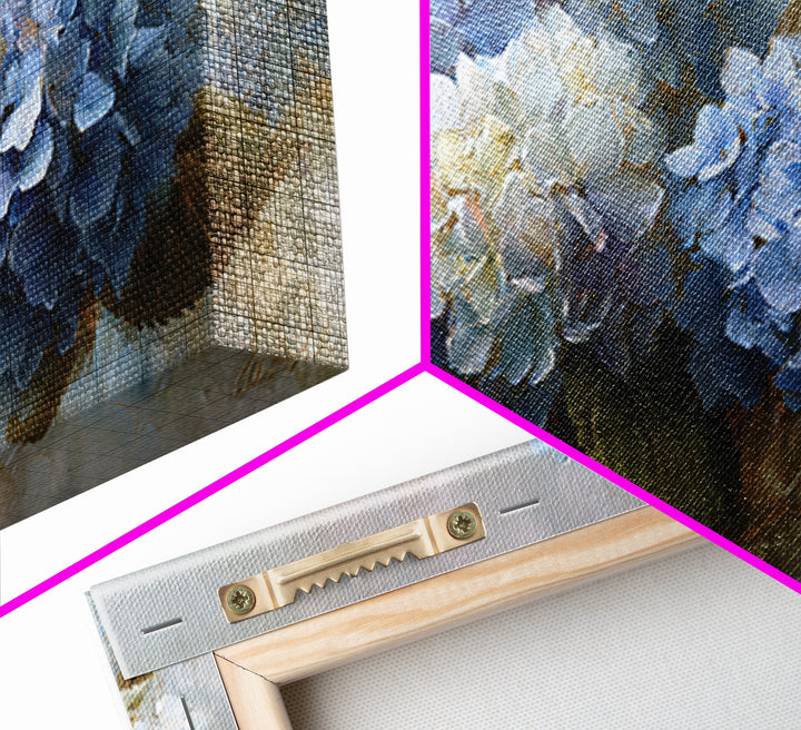 Blue Hydrangea Cluster Canvas Print, Botanical Art, Wall Art, Living Room Decor, Watercolor Art, Botanic, Digital Wall Art, BOT-2x1-62