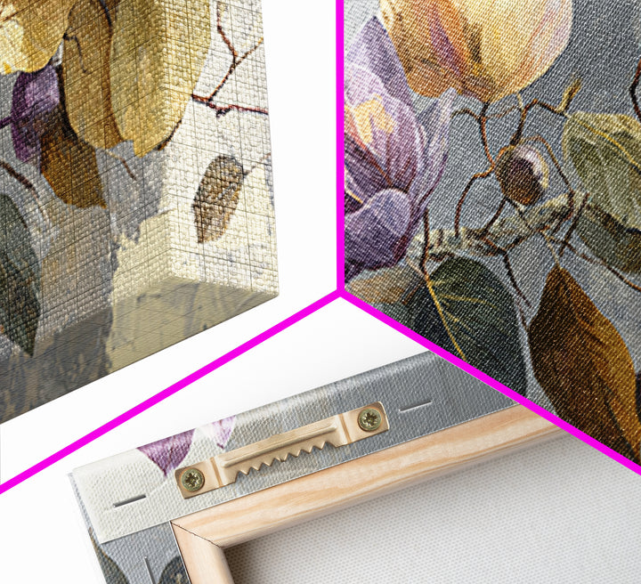 Autumn Leaves Specimen Collection Canvas Print, Botanical Art, Printable Wall Art, Living Room Decor, Oil Painting, Botanic, BOT-2x1-64