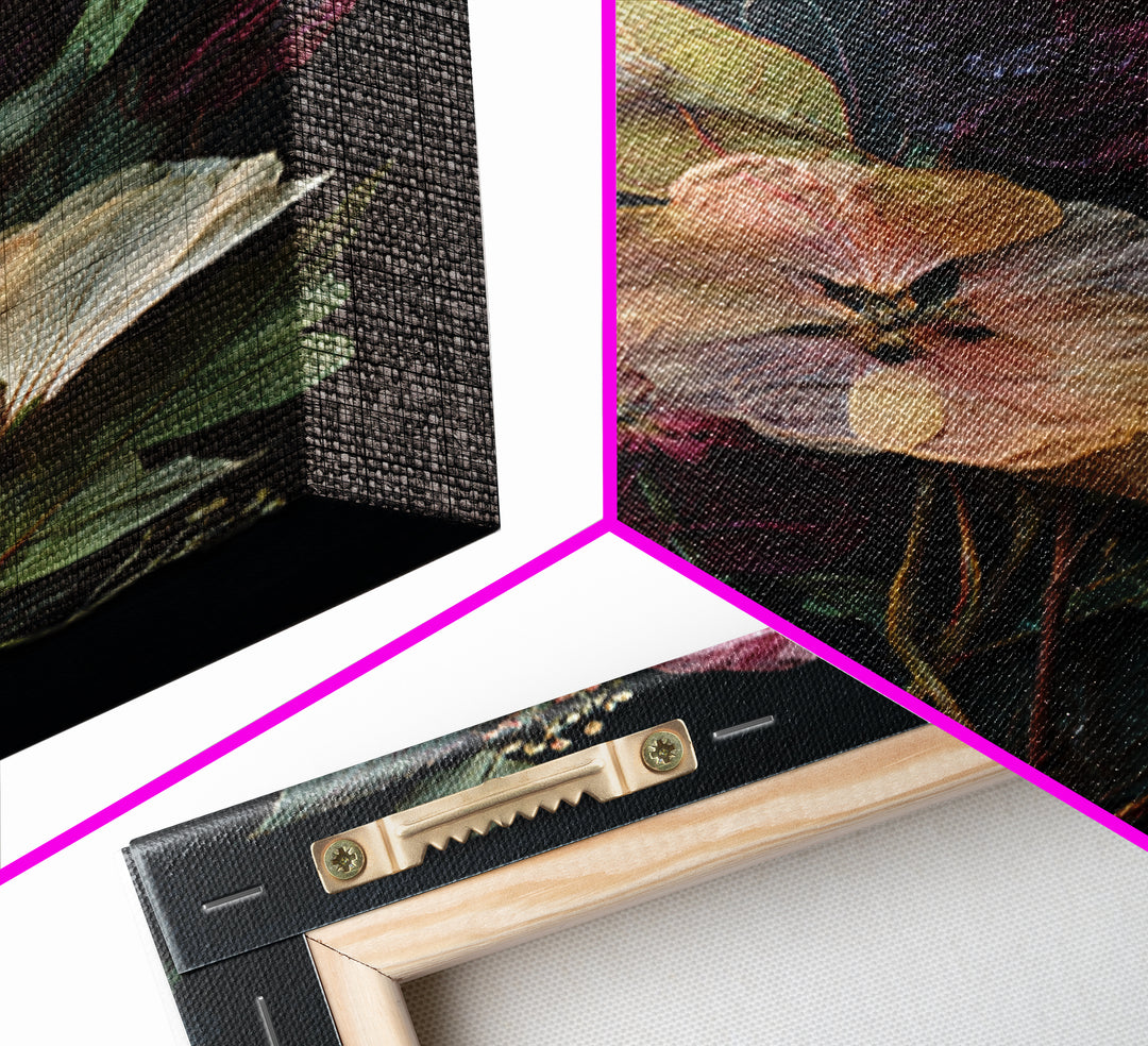 Pressed Flower Collage Framed Canvas Print, Botanical Art, Living Room Wall Art, Living Room Decor, Fine Art, Botanic, BOT-2x3-36