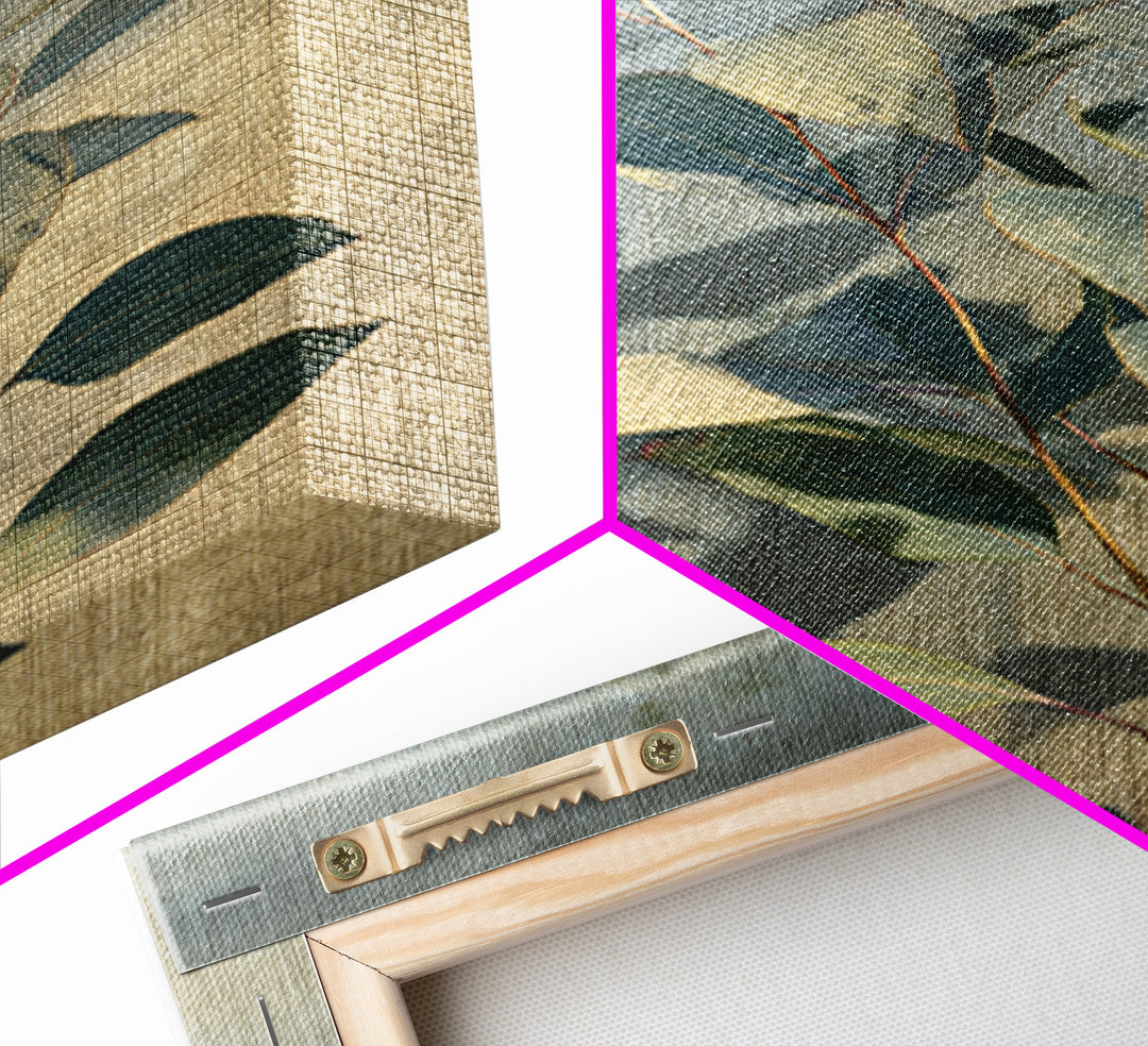Eucalyptus Stems in Soft Sage Tones Framed Canvas Print, Botanical Art, Home Gift, Living Room Decor, Fine Art, Botanic, BOT-2x3-43