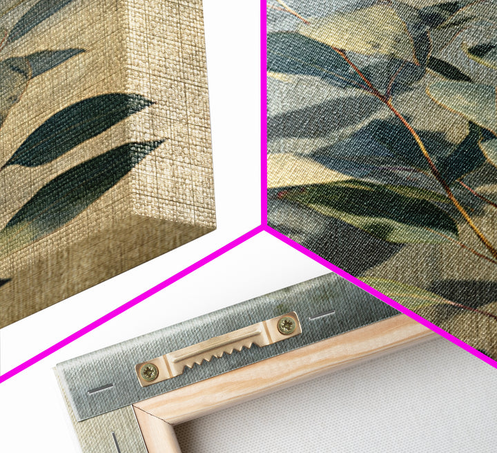 Eucalyptus Stems in Soft Sage Tones Framed Canvas Print, Botanical Art, Home Gift, Living Room Decor, Fine Art, Botanic, BOT-2x3-43