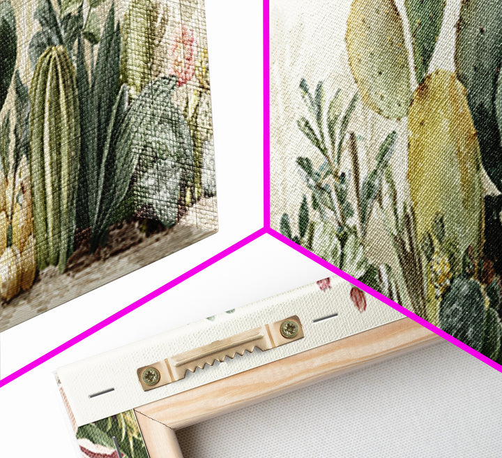Cactus Botanical Plate Canvas Print, Botanical Art, Living Room Decor, Fine Art, Botanic, Fine Art Print, Statement Artwork, BOT-3x1-29