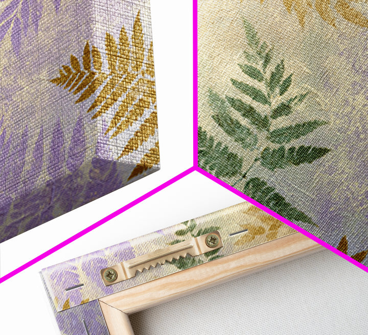 Fern Shadow Pattern on Plaster Surface Framed Canvas Print, Botanical Art, Home Gift, Living Room Decor, Fine Art, Botanic, BOT-3x2-99