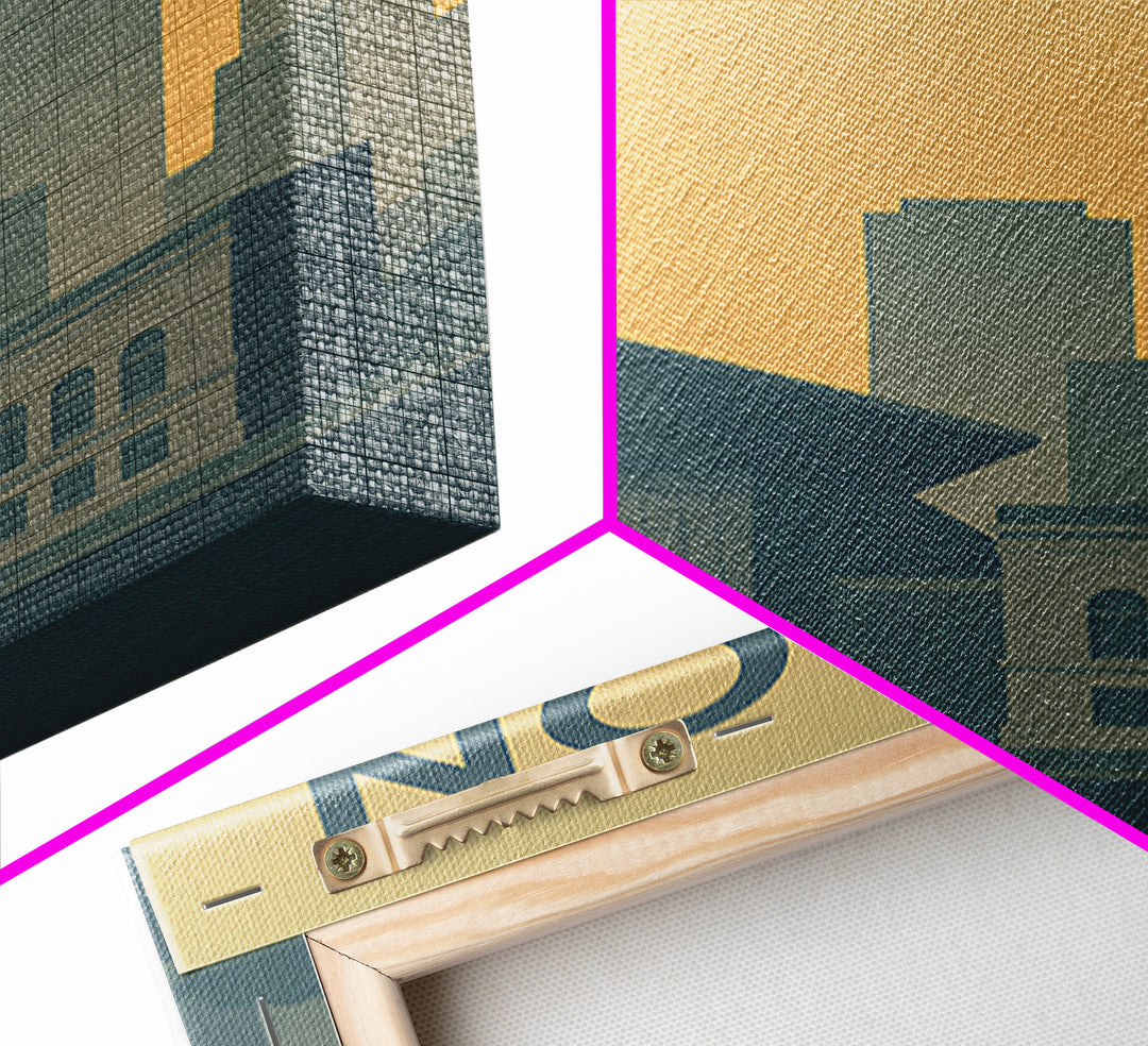 Akron Ohio Travel Poster, Canvas Print, Minimalist Retro Wall Art, Akron Wall Art, Vintage Travel Art, Travel Poster Art, City Illustration
