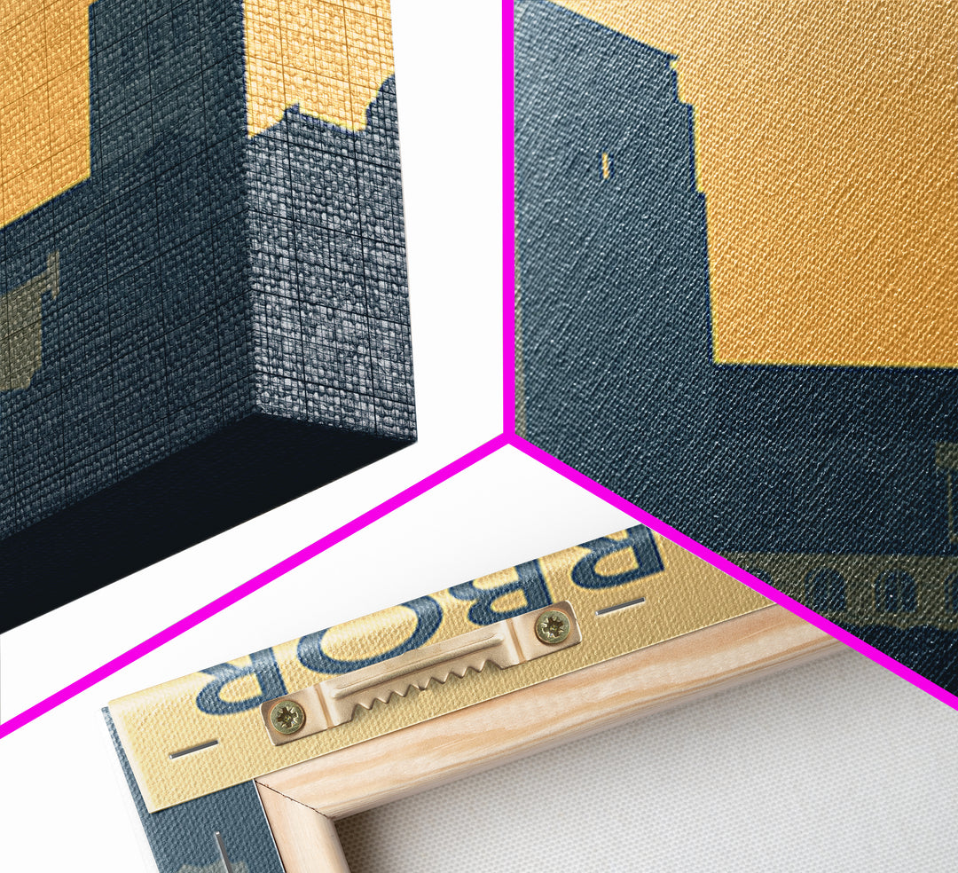 Ann Arbor Travel Poster, Framed Canvas Print, Sunset Skyline Wall Art, Ann Arbor Wall Art, Travel Wall Art, City Illustration, Wall Art