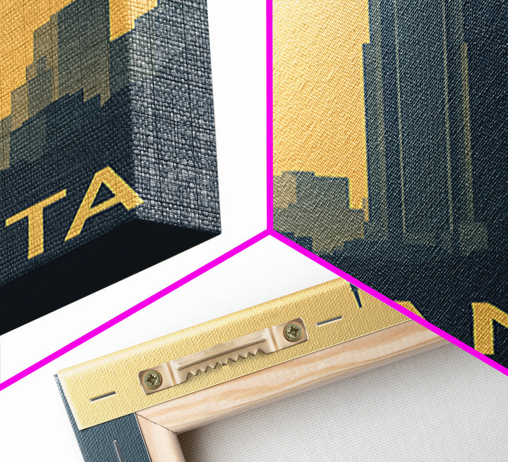 Atlanta Georgia Travel Poster, Framed Canvas Print, Vintage City Poster Art, Atlanta Art Print, Mid Century Wall Art, Vintage Travel Art
