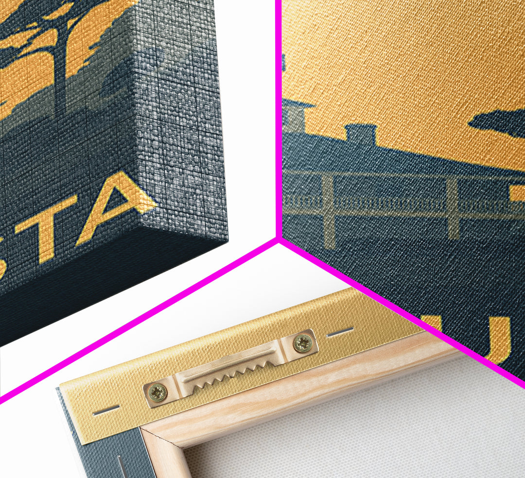 Augusta Travel Poster, Canvas Print, Minimalist Retro Wall Art, Augusta Travel Art, Travel Art Print, City Illustration, Home Office Decor