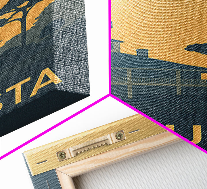 Augusta Travel Poster, Canvas Print, Minimalist Retro Wall Art, Augusta Travel Art, Travel Art Print, City Illustration, Home Office Decor
