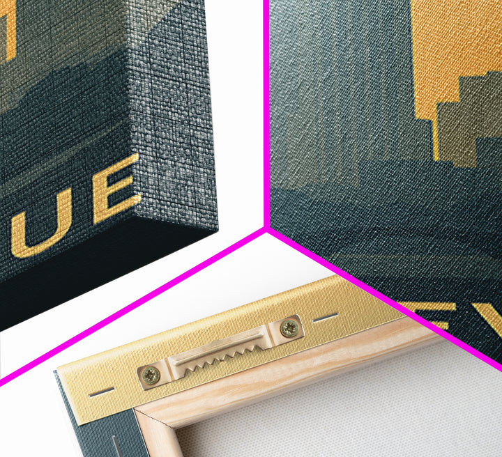 Bellevue Washington Travel Poster, Framed Canvas Print, Minimalist Retro Wall Art, Bellevue City Art, Travel Poster Set, City Art Print