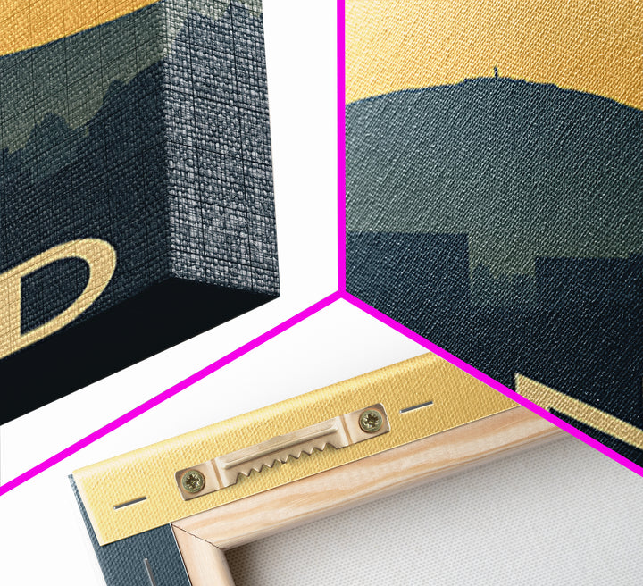 Bend Travel Poster, Framed Canvas Print, Vintage City Poster Art, Bend City Art, Retro Travel Print, City Art Print, Vintage City Art