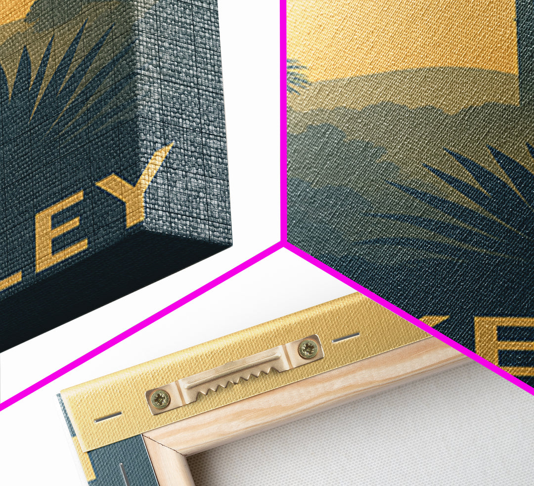 Berkeley Travel Poster, Framed Canvas Print, Sunset Skyline Wall Art, Berkeley City Art, Mid Century Wall Art, Vintage City Poster