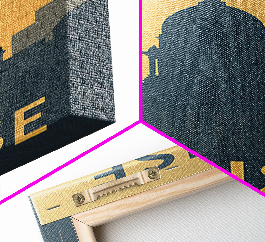 Boise Travel Poster, Framed Canvas Print, Minimalist Retro Wall Art, Boise City Art, City Travel Prints, City Illustration, Retro Poster