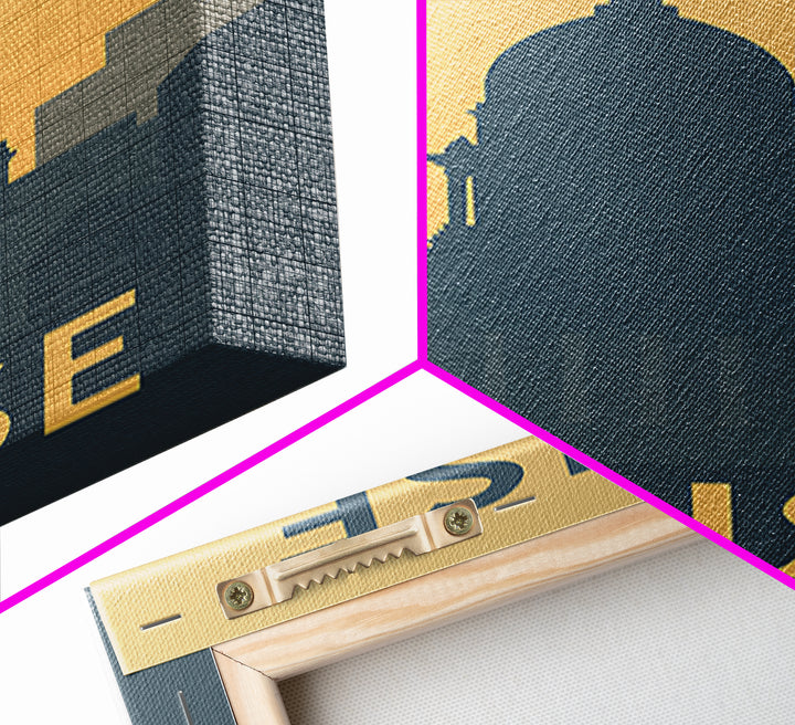 Boise Travel Poster, Framed Canvas Print, Minimalist Retro Wall Art, Boise City Art, City Travel Prints, City Illustration, Retro Poster