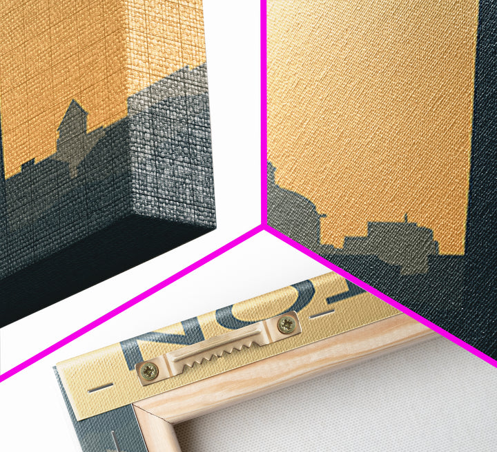 Boston Travel Poster, Framed Canvas Print, Minimalist Retro Wall Art, Boston Wall Art, Wanderlust Decor, Modern Wall Decor, Landscape Art