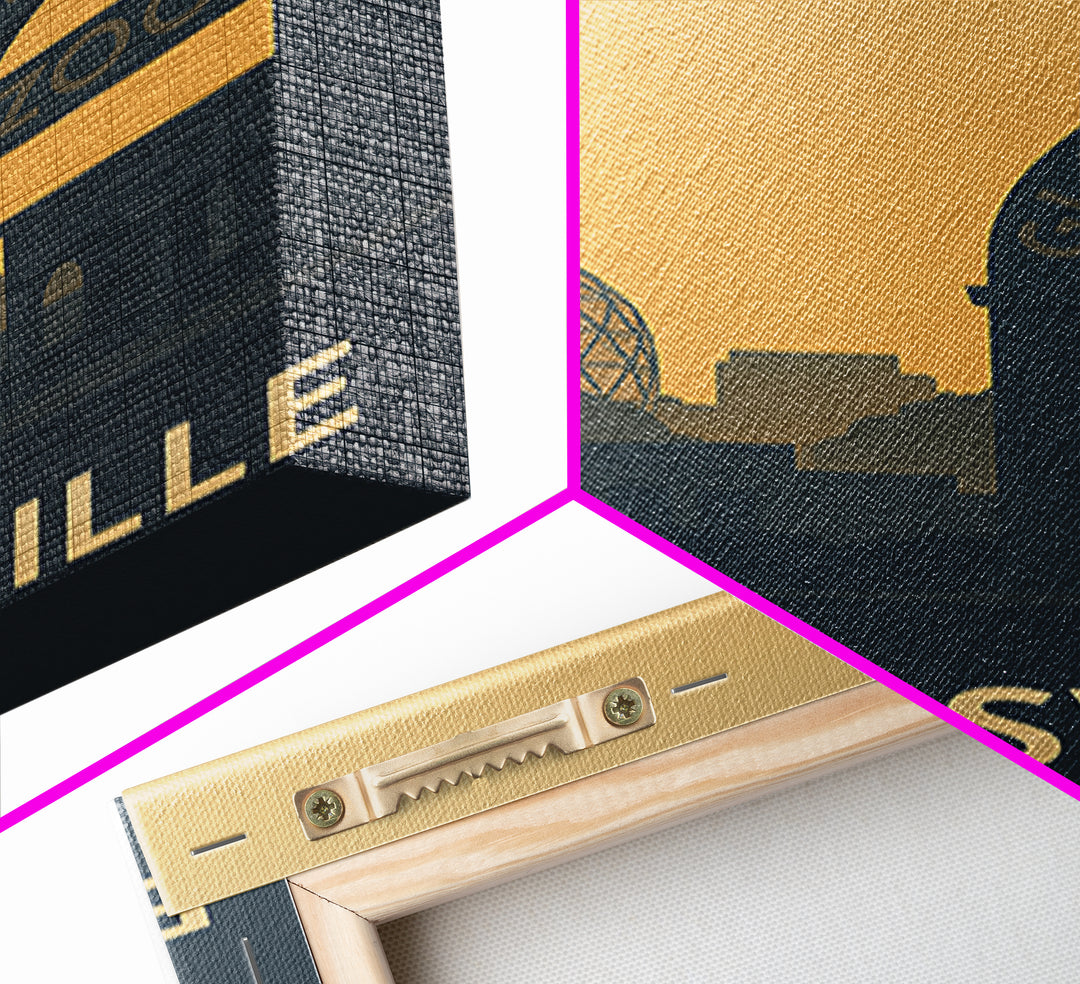 Brownsville Texas Travel Poster, Framed Canvas Print, Sunset Skyline Wall Art, Brownsville Travel Art, Travel Art Print, Home Office Decor
