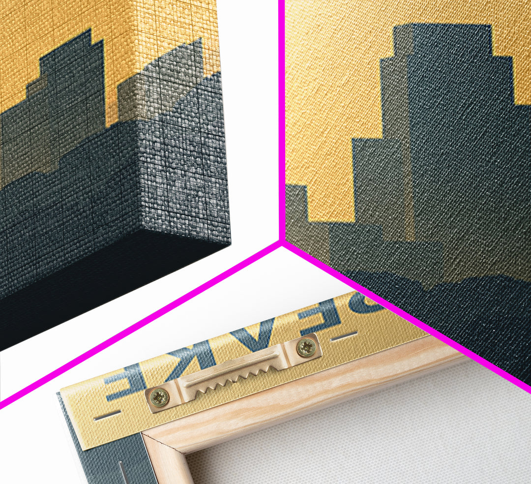 Chesapeake Virginia Travel Poster, Framed Canvas Print, Sunset Skyline Wall Art, Chesapeake Wall Art, Retro Travel Print, Home Office Decor