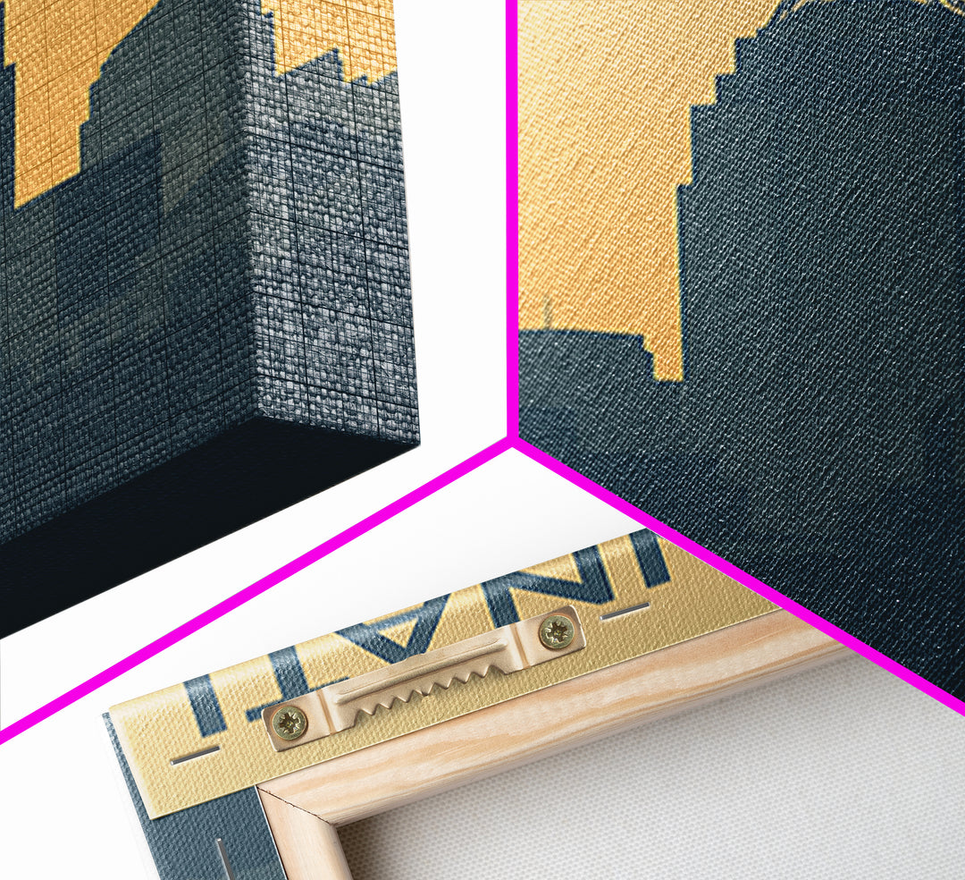 Cincinnati Ohio Travel Poster, Framed Canvas Print, Sunset Skyline Wall Art, Cincinnati Poster Print, Retro Travel Print, Home Office Decor