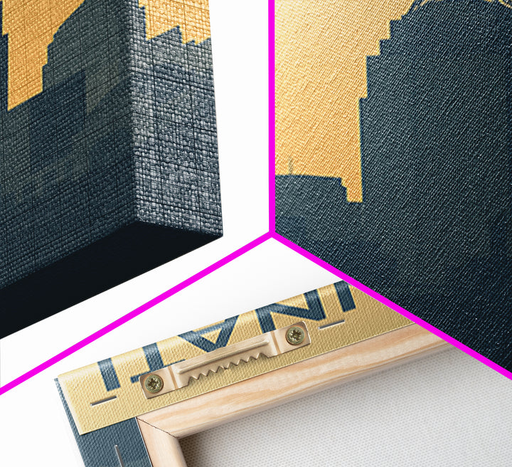Cincinnati Ohio Travel Poster, Framed Canvas Print, Sunset Skyline Wall Art, Cincinnati Poster Print, Retro Travel Print, Home Office Decor