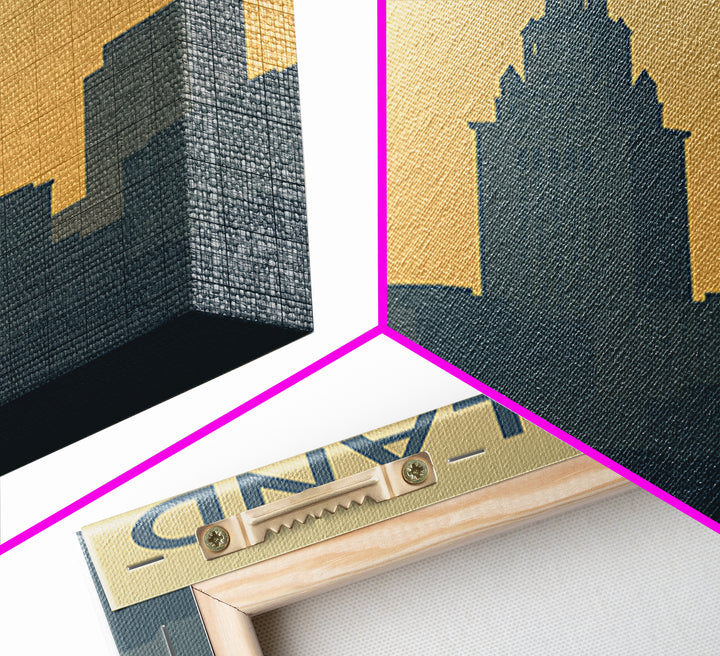 Cleveland Travel Poster, Canvas Print, Vintage City Poster Art, Cleveland Art Print, Travel Wall Art, Retro Travel Print, Travel Art Print