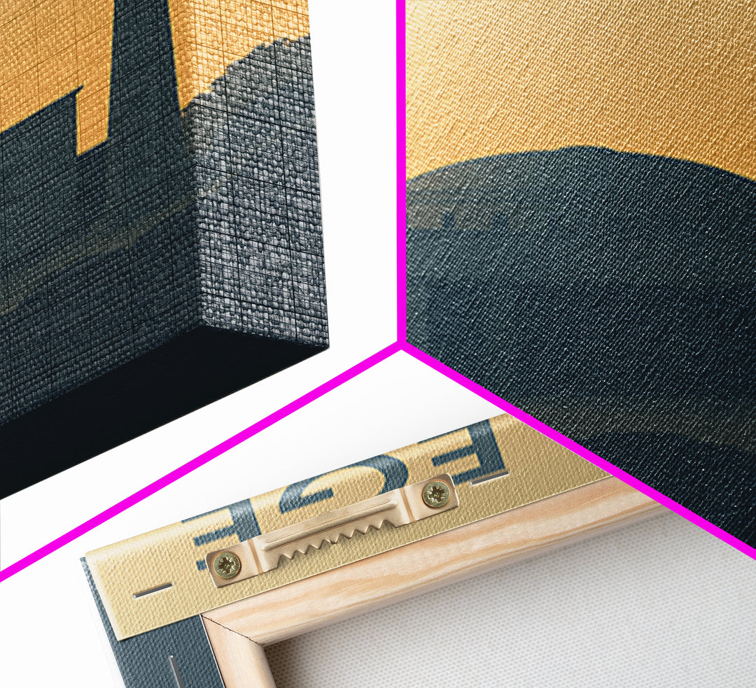 College Station Texas Travel Poster, Canvas Print, Sunset Skyline Wall Art, College Station Wall Art, Travel Art Print, Vintage City Art