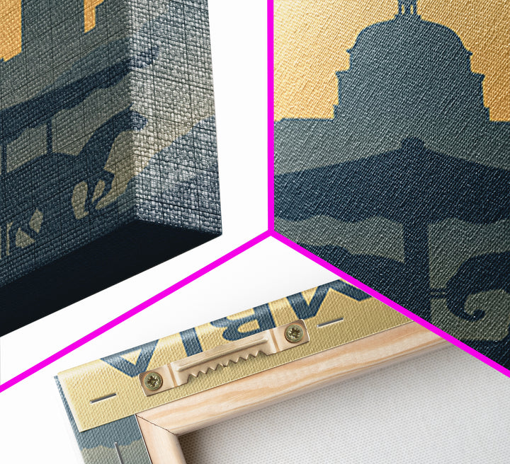 Columbia Travel Poster, Framed Canvas Print, Vintage City Poster Art, Columbia Travel Art, Mid Century Wall Art, Retro Travel Print
