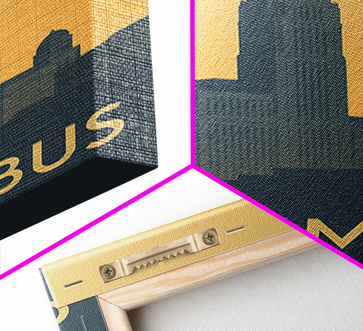 Columbus Travel Poster, Canvas Print, Mid Century Travel Art, Columbus Travel Art, Travel Poster Art, Travel Art Print, Modern Wall Decor
