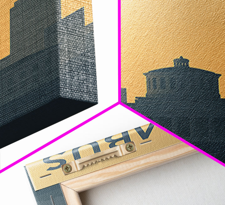 Columbus Travel Poster, Framed Canvas Print, Sunset Skyline Wall Art, Columbus Poster Print, Travel Wall Art, Travel Poster Art
