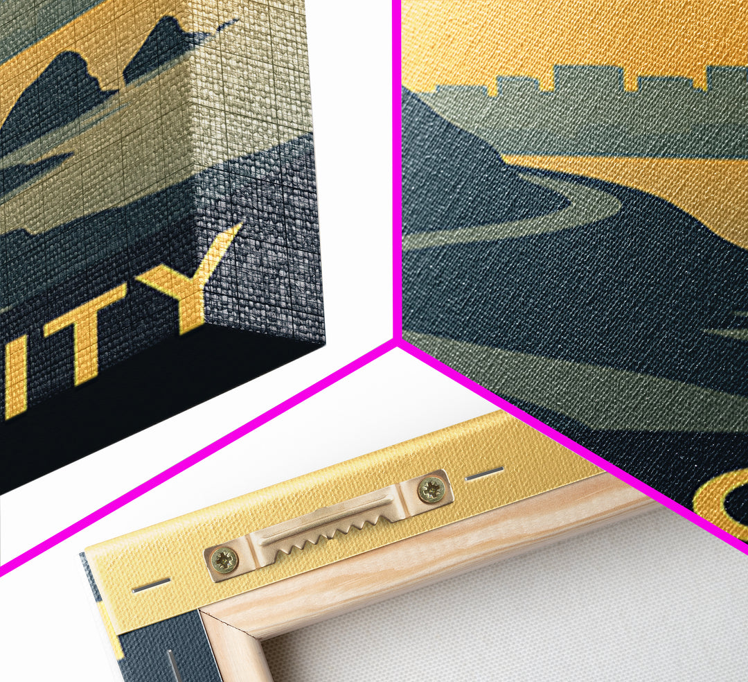 Daly City Travel Poster, Framed Canvas Print, Mid Century Travel Art, Daly City City Art, Travel Poster Set, City Travel Prints