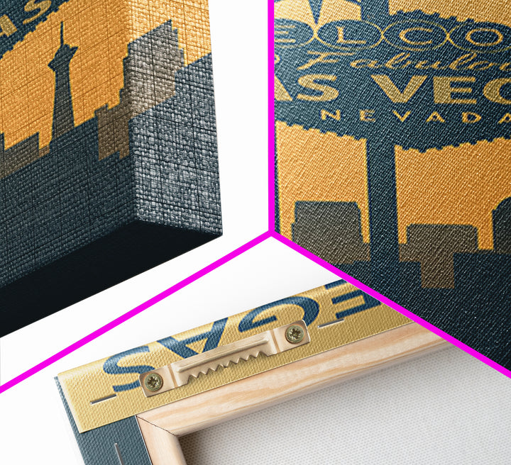 Las Vegas Travel Poster, Canvas Print, Minimalist Retro Wall Art, Las Vegas Travel Art, Mid Century Wall Art, Travel Poster Art