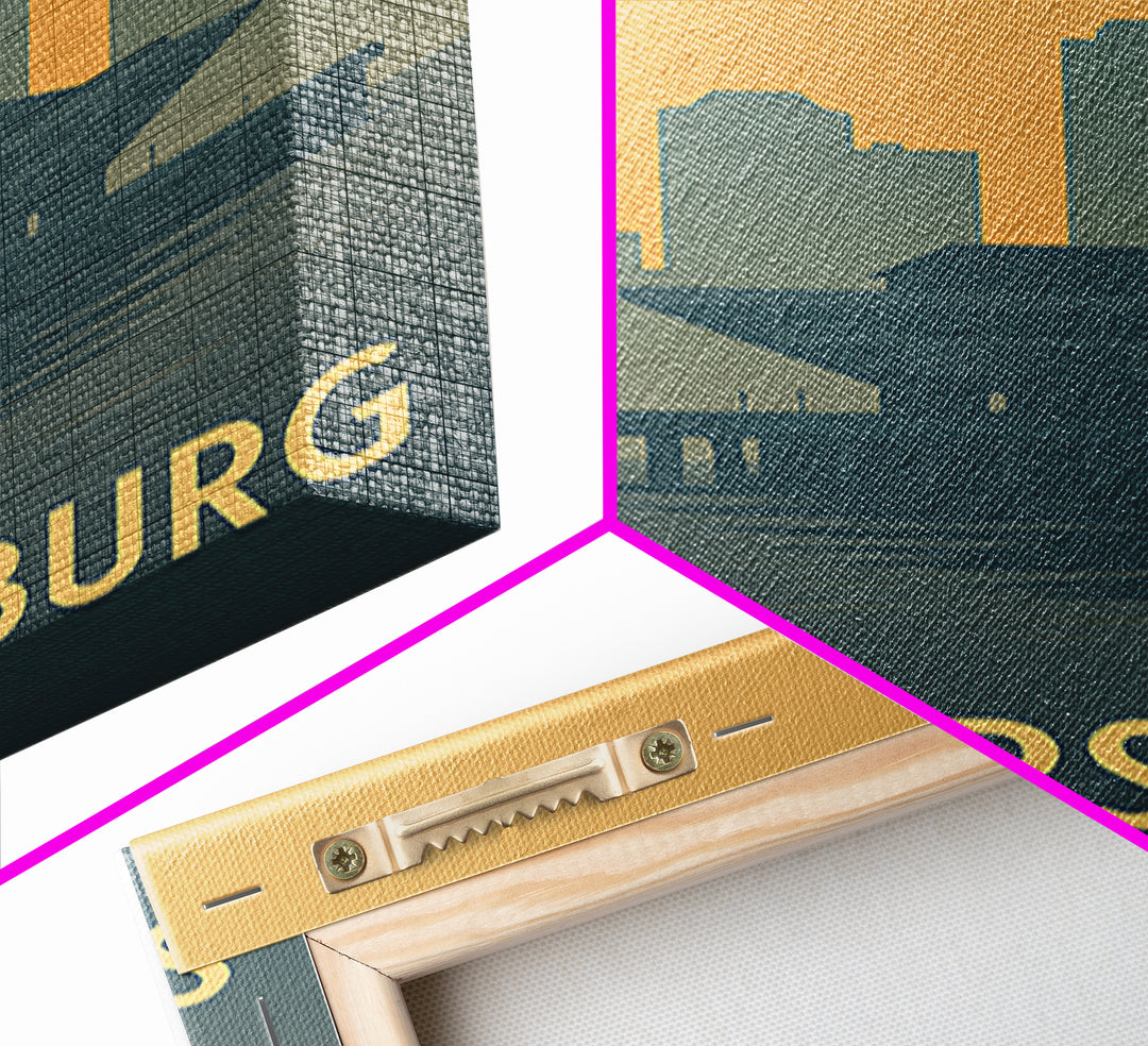 St Petersburg Travel Poster, Framed Canvas Print, Sunset Skyline Wall Art, St Petersburg Art Print, City Art Print, Fine Art Print