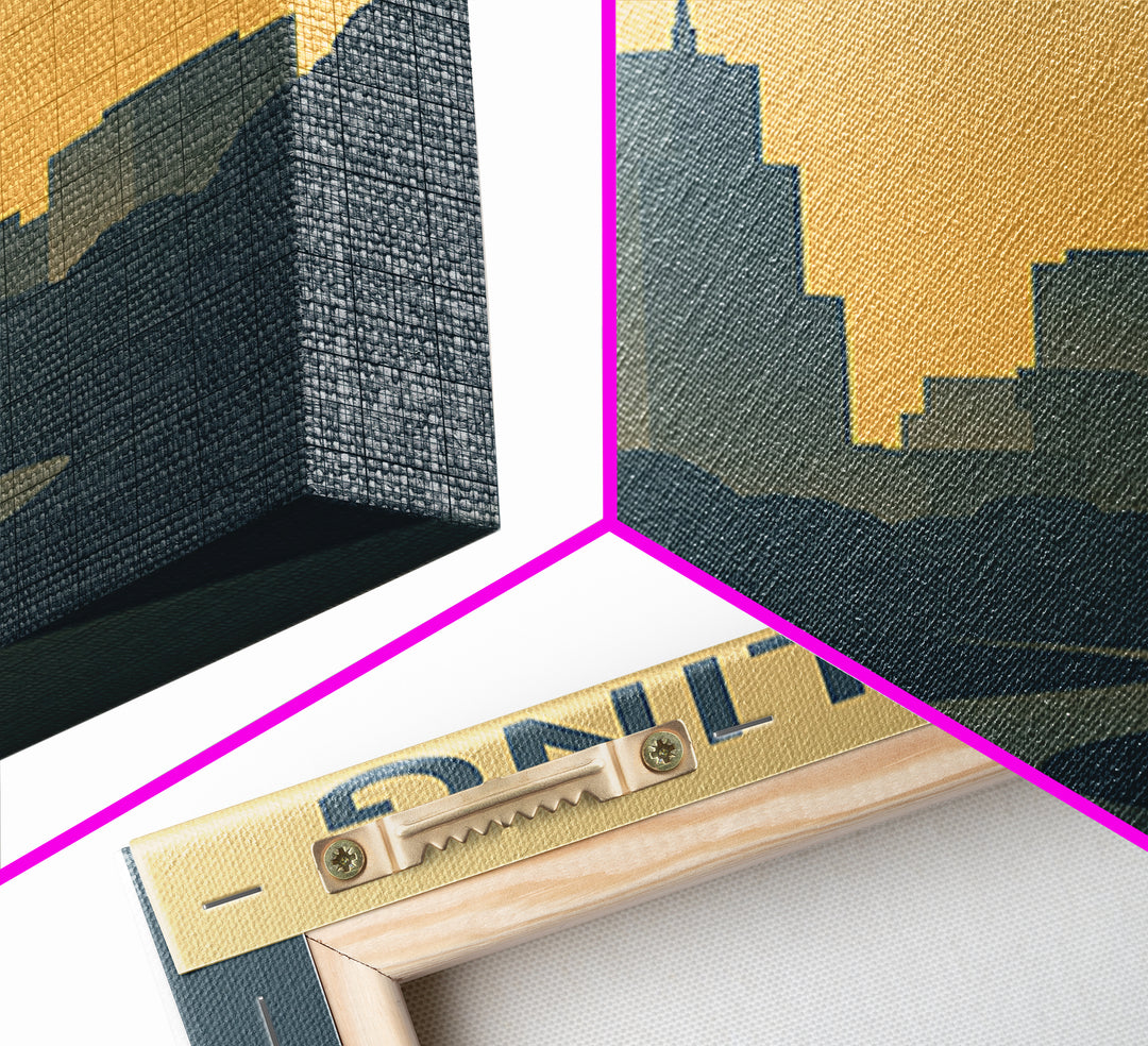 Sterling Heights Michigan Travel Poster, Canvas Print, Mid Century Travel Art, Sterling Heights City Art, Eclectic Wall Decor, Poster Print