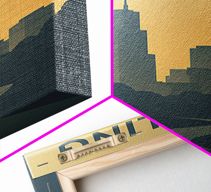 Sterling Heights Michigan Travel Poster, Canvas Print, Mid Century Travel Art, Sterling Heights City Art, Eclectic Wall Decor, Poster Print