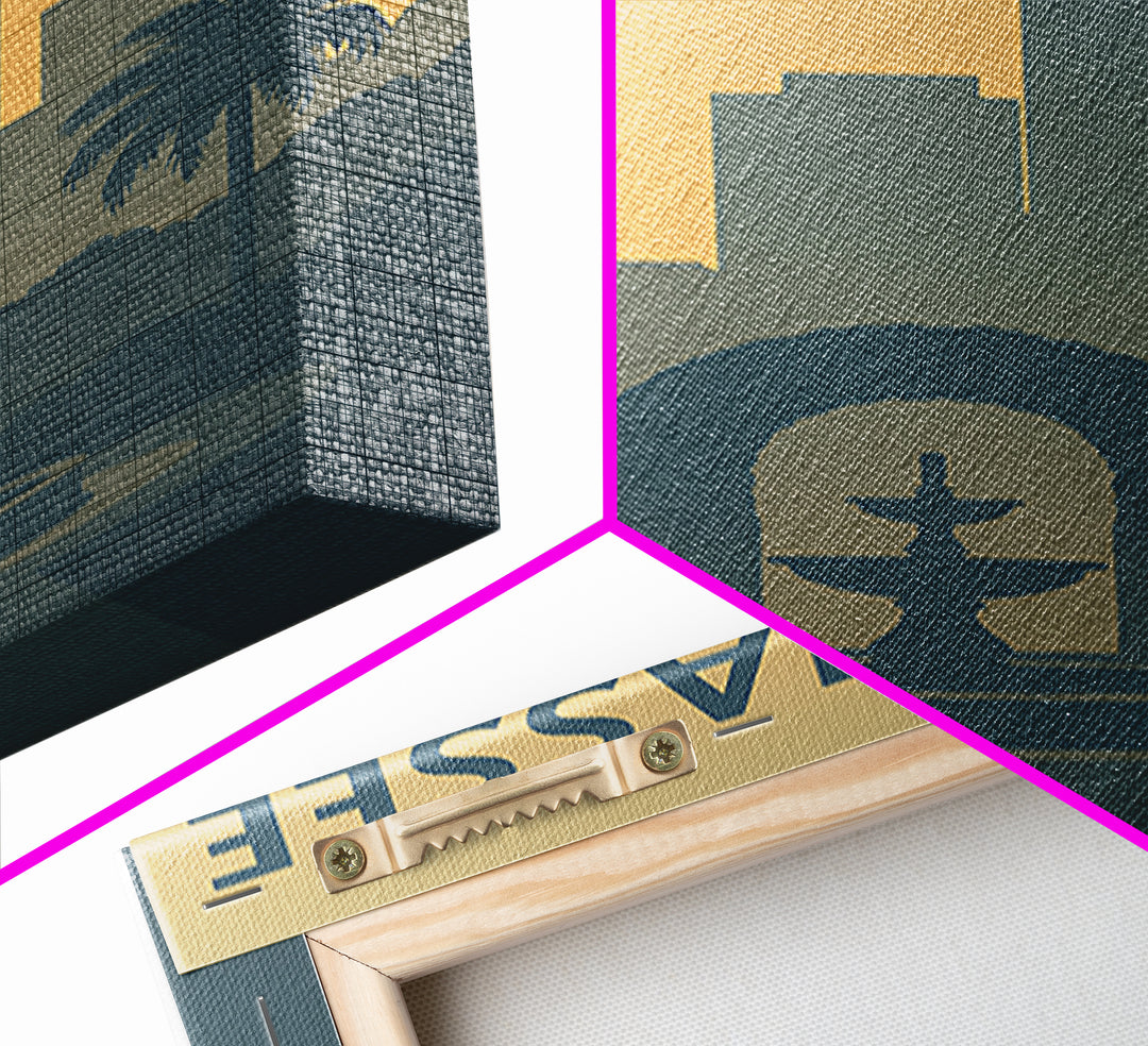 Tallahassee Florida Travel Poster, Framed Canvas Print, Mid Century Travel Art, Tallahassee Wall Art, City Art Print, Modern Wall Decor